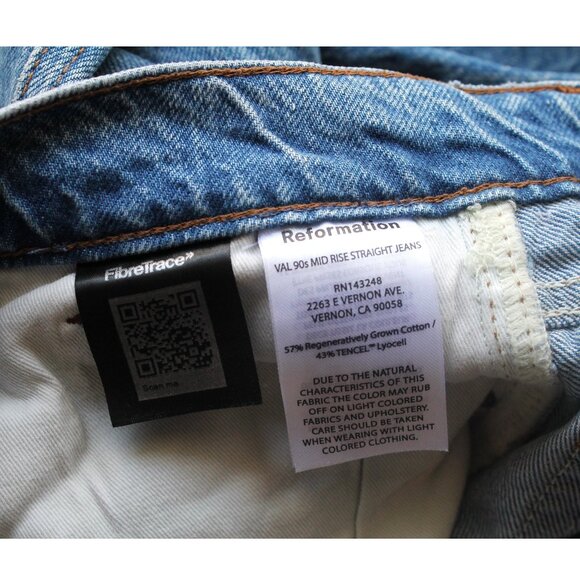 Reformation Val 90s Mid Rise Straight Jeans 31" / Size 29 / Colorado Blue - Picture 10 of 10